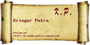 Krieger Petra névjegykártya